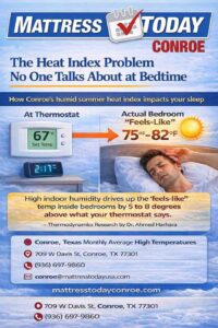 sleep cycle deep sleep comparison cooling mattress vs memory foam Conroe Texas summer